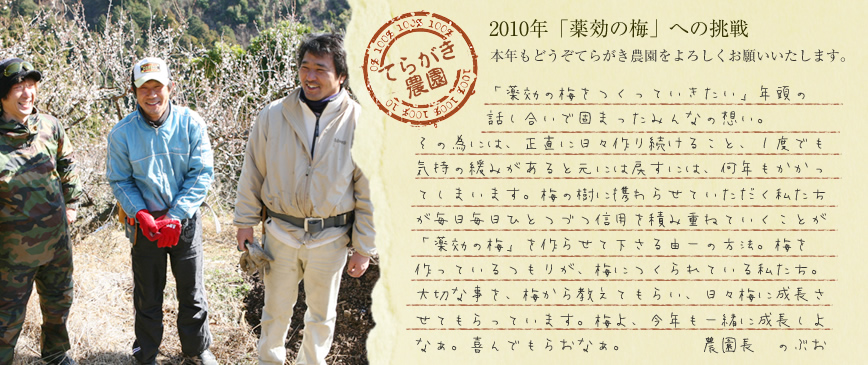 無農薬の梅栽培・てらがき農園