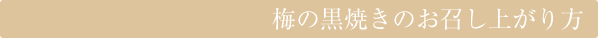 梅の黒焼きのお召し上がり方