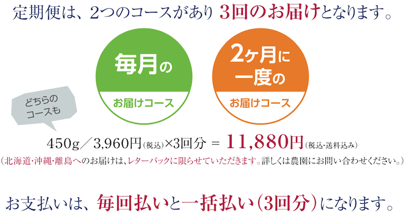 [2つのコース・3回お届け〜]